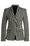 Hugo Boss Boss Jia Houndstooth Double Breasted Blazer In Patterned