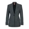 Hugo Boss Slim-fit Jacket In Italian Slub Wool-blend Twill In Multi