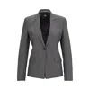 Hugo Boss Slim-fit Jacket In Italian Virgin-wool Sharkskin In Multi
