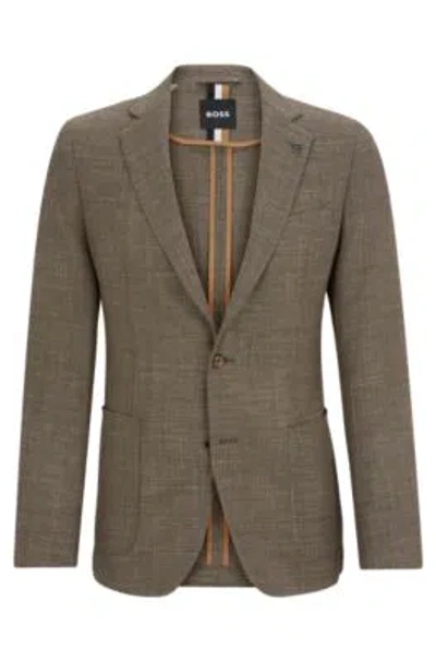 Hugo Boss Slim-fit Jacket In Beige