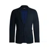 Hugo Boss Slim-fit Jacket In Micro-patterned Performance-stretch Fabric In Blue