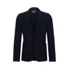 Hugo Boss Slim-fit Jacket In Micro-patterned Performance-stretch Material In Blue
