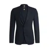 Hugo Boss Slim-fit Jacket In Stretch Flannel In Blue