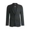 Hugo Boss Slim-fit Jacket In Micro-patterned Stretch Cloth In Grey