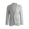 Hugo Boss Slim-fit Jacket In Micro-patterned Stretch Jersey In Silver