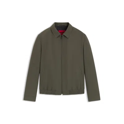 Hugo Boss Slim-fit Jacket In Performance-stretch Fabric In Green