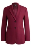Hugo Boss Slim-fit Jacket In Performance-stretch Material In Dark Red