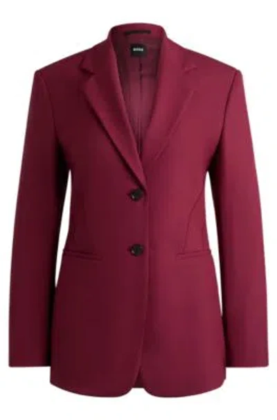 Hugo Boss Slim-fit Jacket In Performance-stretch Material In Dark Red