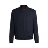 Hugo Boss Slim-fit Jacket In Stretch Cotton In Blue
