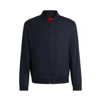 Hugo Boss Slim-fit Jacket In Stretch Cotton In Blue
