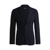 Hugo Boss Slim-fit Jacket In Stretch Flannel In Blue