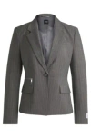 Hugo Boss Slim-fit Jacket In Striped Wool In Patterned