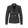Hugo Boss Slim-fit Jacket In Structured Tweed In Multi
