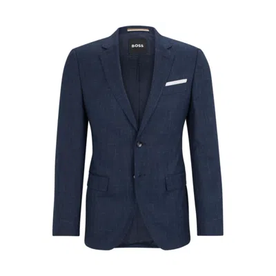 HUGO BOSS SLIM-FIT JACKET IN VIRGIN WOOL AND LINEN
