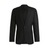 Hugo Boss Slim-fit Jacket In Virgin Wool With Stretch In Black