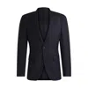 Hugo Boss Slim-fit Jacket In Virgin Wool With Stretch In Blue