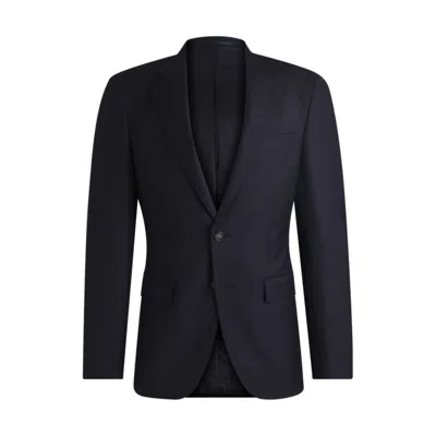 Hugo Boss Slim-fit Jacket In Virgin Wool With Stretch In Blue