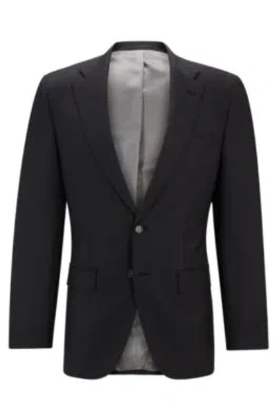Hugo Boss Slim-fit Jacket In Virgin Wool With Stretch In Light Grey
