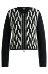 Hugo Boss Slim-fit Jacket In Wool Jacquard In Patterned