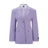 Hugo Boss Slim-fit Jacket In Wool Twill In Purple