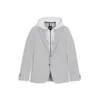 Hugo Boss Slim-fit Jacket With Integrated Hoodie In Gray
