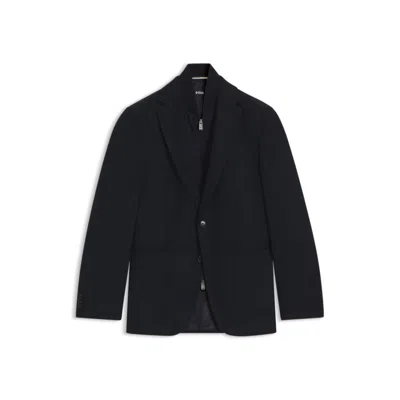 Hugo Boss Slim-fit Jacket With Integrated Vest In Blue