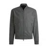 Hugo Boss Slim-fit Jacket With Two-way Front Zip In Silver