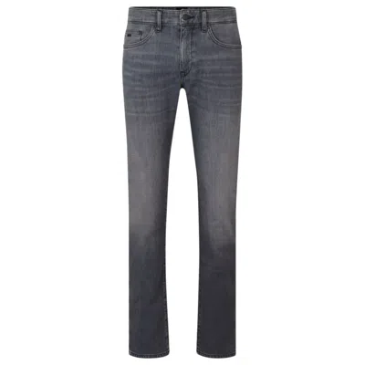 Hugo Boss Slim-fit Jeans In Black Denim In Dark Grey