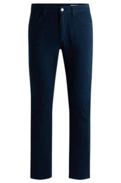 Hugo Boss Slim-fit Jeans In Black Mechanical-stretch Denim In Blue