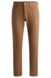 Hugo Boss Slim-fit Jeans In Black Mechanical-stretch Denim In Light Beige