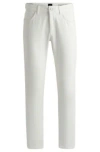 Hugo Boss Slim-fit Jeans In Black Mechanical-stretch Denim In White
