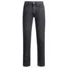 Hugo Boss Slim-fit Jeans In Black Stonewashed Stretch Denim In Grey