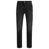 Hugo Boss Slim-fit Jeans In Medium-grey Stretch Denim In Black