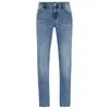 HUGO BOSS SLIM-FIT JEANS IN BLUE CASHMERE-TOUCH DENIM
