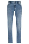 HUGO BOSS SLIM-FIT JEANS IN BLUE CASHMERE-TOUCH DENIM