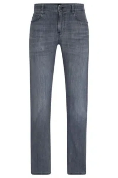 Hugo Boss Slim-fit Jeans In Blue Comfort-stretch Denim In Silver