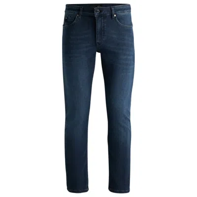 Hugo Boss Slim-fit Jeans In Blue Knitted Stretch Denim