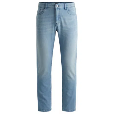HUGO BOSS SLIM-FIT JEANS IN BLUE MECHANICAL-STRETCH DENIM