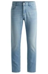 Hugo Boss Slim-fit Jeans In Blue Mechanical-stretch Denim In Turquoise