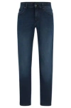 Hugo Boss Mens Regular Fit Chinos In Stretch-cotton Satin In Blue