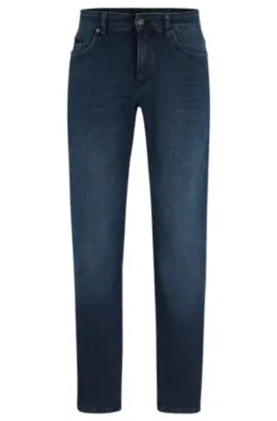 HUGO BOSS SLIM-FIT JEANS IN BLUE PERFORMANCE-STRETCH DENIM