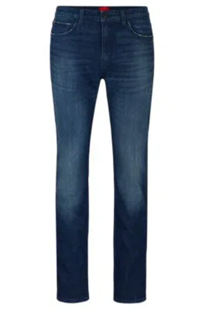 HUGO BOSS SLIM-FIT JEANS IN BLUE STRETCH DENIM