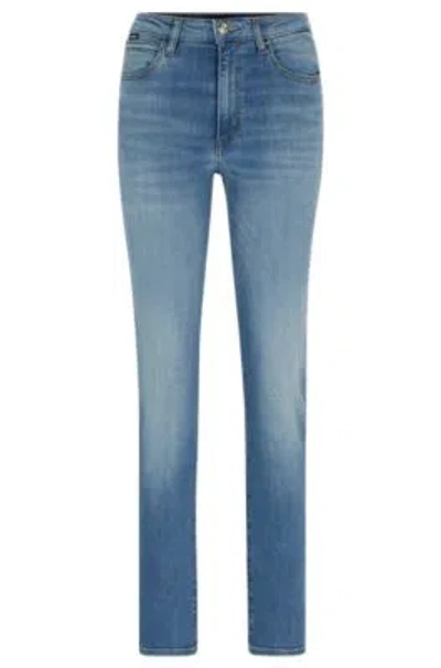 Hugo Boss Slim-fit Jeans In Blue Stretch Denim In Light Blue