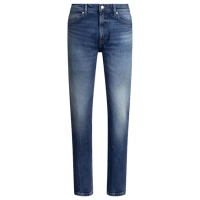 Hugo Boss Slim-fit Jeans In Dark-blue Comfort-stretch Denim