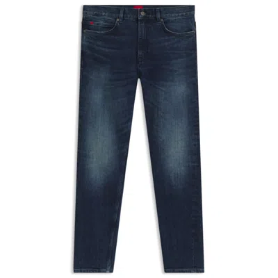 Hugo Boss Slim-fit Jeans In Dark-blue Comfort-stretch Denim