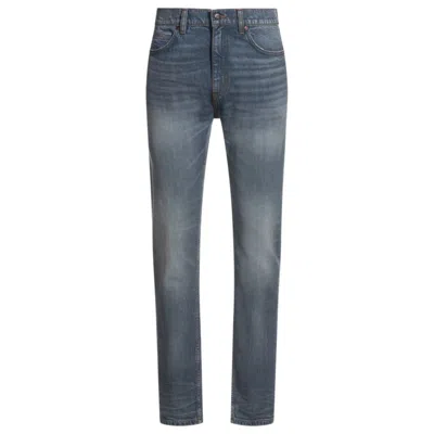 Hugo Boss Slim-fit Jeans In Gray-blue Comfort-stretch Denim