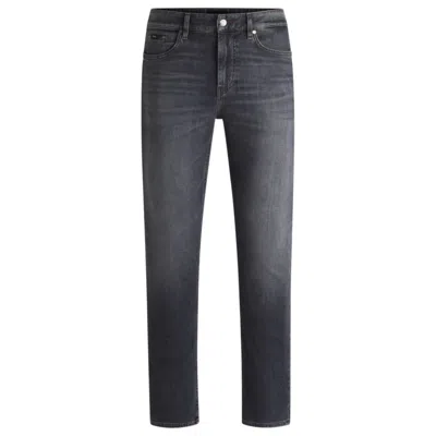 Hugo Boss Slim-fit Jeans In Gray Soft-touch Denim In Grey