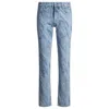 Hugo Boss Slim-fit Jeans In Laser-patterned Blue Denim In Blue