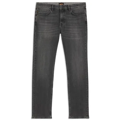 Hugo Boss Slim-fit Jeans In Lightweight Gray Comfort-stretch Denim