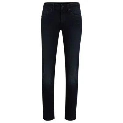 Hugo Boss Straight Leg Trousers In Blue